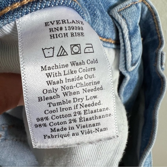 Everlane High Rise Ankle Light Wash Denim Size 25 - Picture 6 of 7